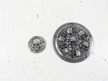 Load image into Gallery viewer, Harley Davidson Twin Cam Skull Seven Deadly Sins Aged Aluminum Derby &amp; Cam Cover | Mototech271
