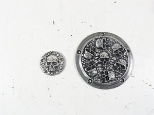 Harley Davidson Twin Cam Skull Seven Deadly Sins Aged Aluminum Derby & Cam Cover | Mototech271