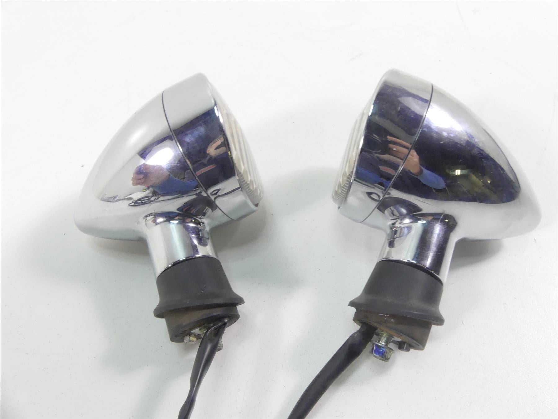 2007 Honda VTX1800 T1 Rear Chrome Blinker Turn Signal Lights Set 33400-MCV-R11 {{ shop.shopifyCountryName }} - Mototech271