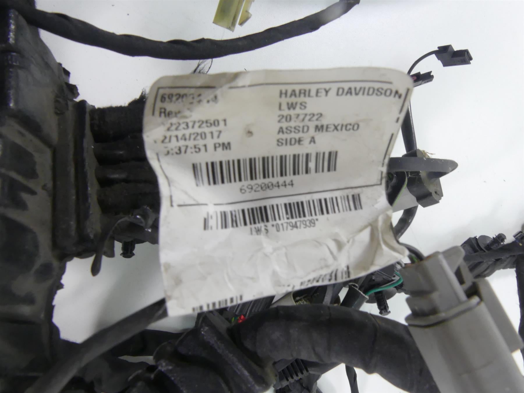 2017 Harley Dyna FXDB Street Bob Main Wiring Harness -Non Abs 71072-12 {{ shop.shopifyCountryName }} - Mototech271
