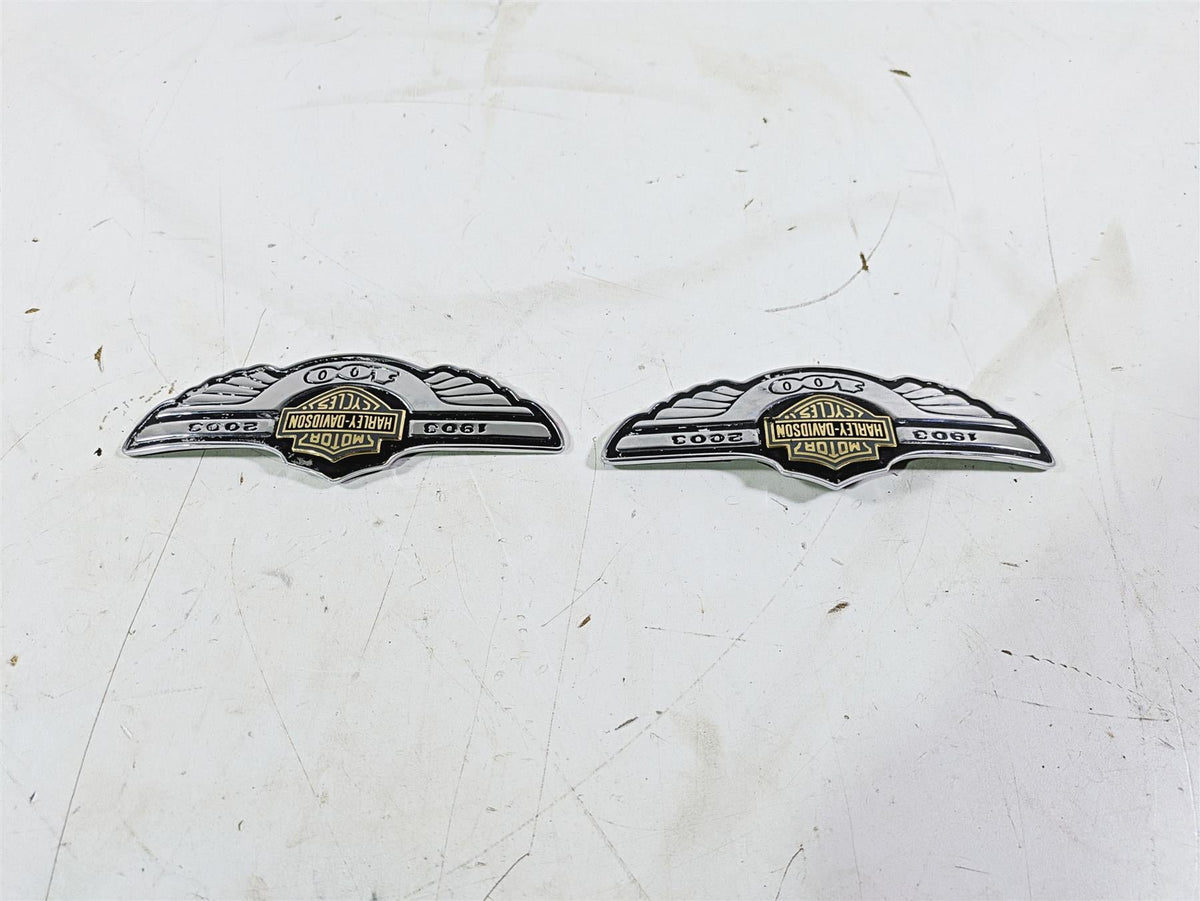 2003 Harley Softail FXSTDI Deuce 100th Fuel Tank Emblem Set 62236-03 62237-03 {{ shop.shopifyCountryName }} - Mototech271