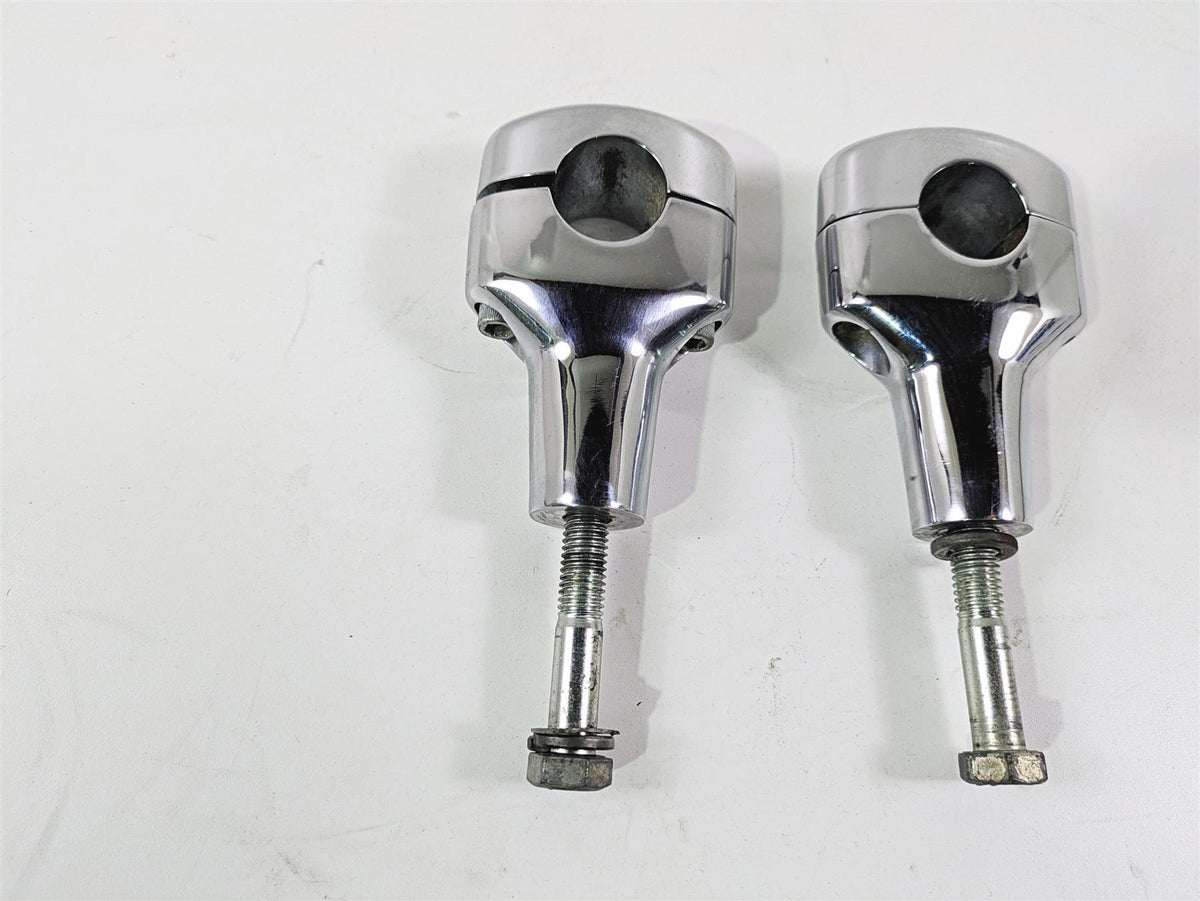 2008 Harley FXCWC Softail Rocker Oem Chrome Fat Bar 3.6" Riser Set 56916-07 {{ shop.shopifyCountryName }} - Mototech271