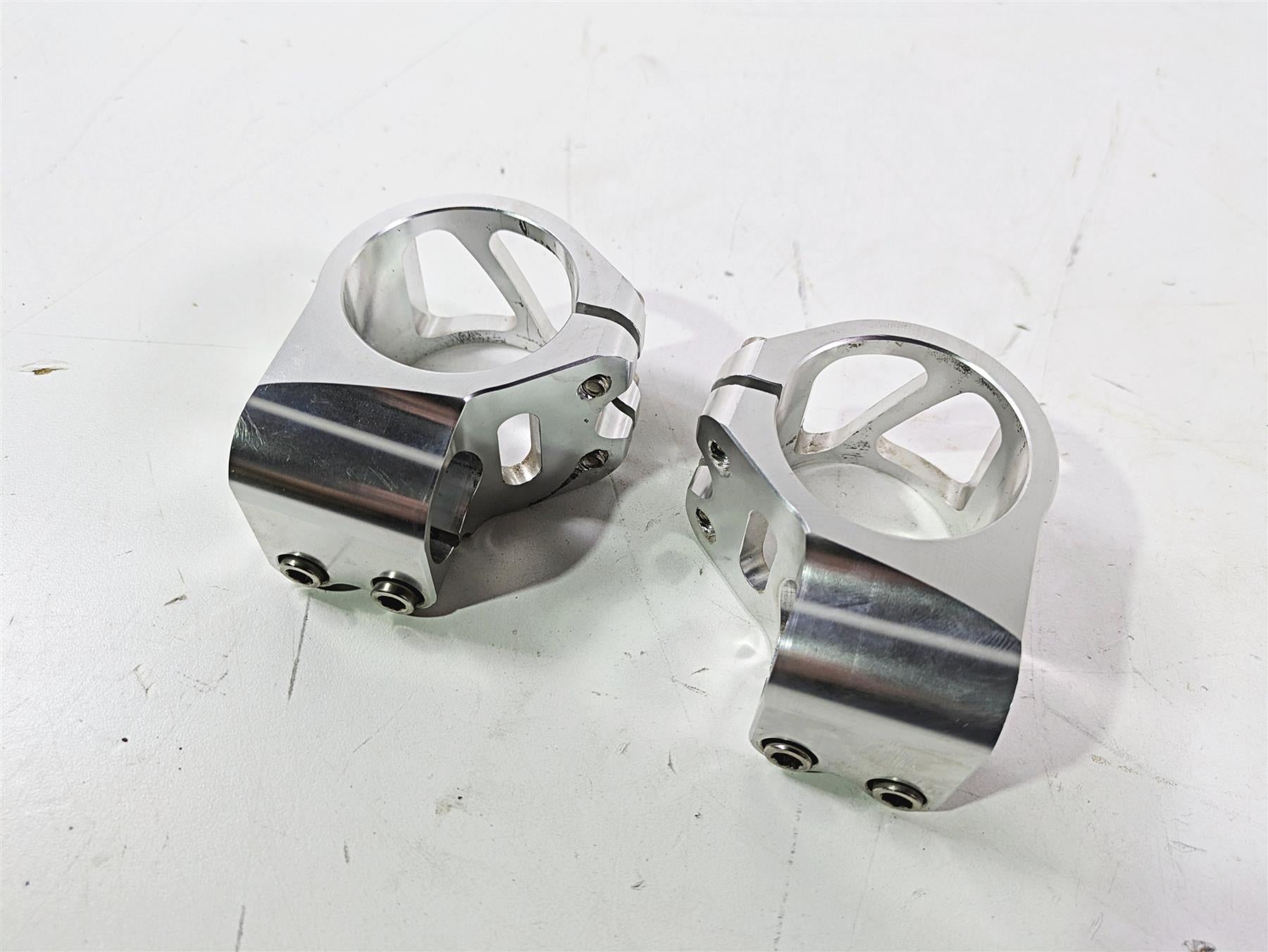 2003 Kawasaki ZX9R Ninja Tarazon 46mm Clip On Handle Bar Clamp Set for 22mm Bar {{ shop.shopifyCountryName }} - Mototech271