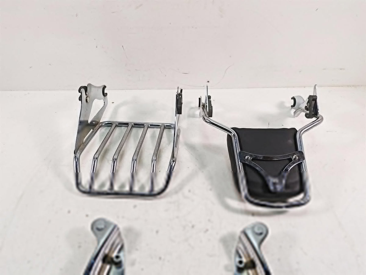 2011 Harley Touring FLHR Road King Passenger Backrest Luggage Rack Quick Release Set {{ shop.shopifyCountryName }} - Mototech271