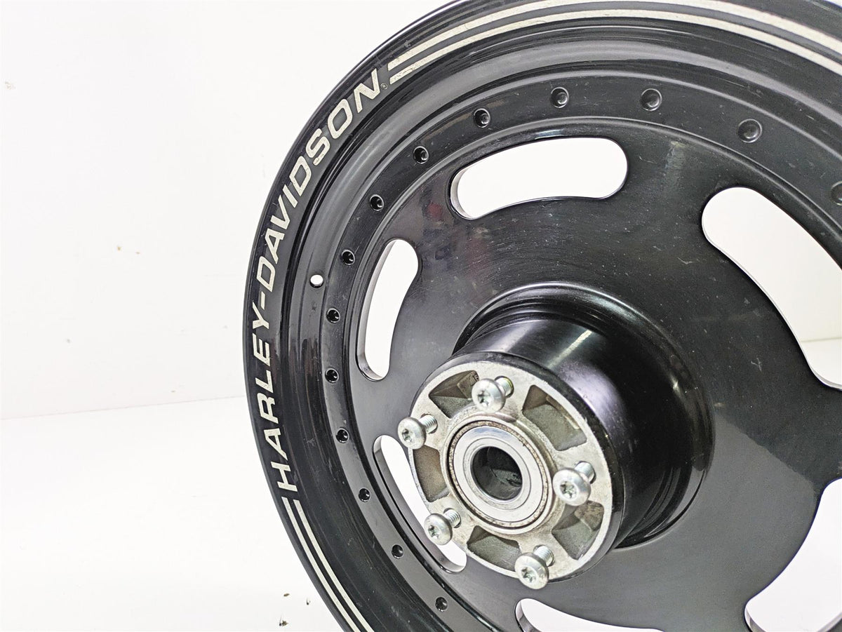2014 Harley FXDF Dyna Fat Bob Front Wheel Rim 16x3 Black Straight 43300254 {{ shop.shopifyCountryName }} - Mototech271