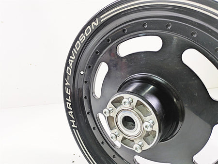 2014 Harley FXDF Dyna Fat Bob Front Wheel Rim 16x3 Black Straight 43300254 {{ shop.shopifyCountryName }} - Mototech271