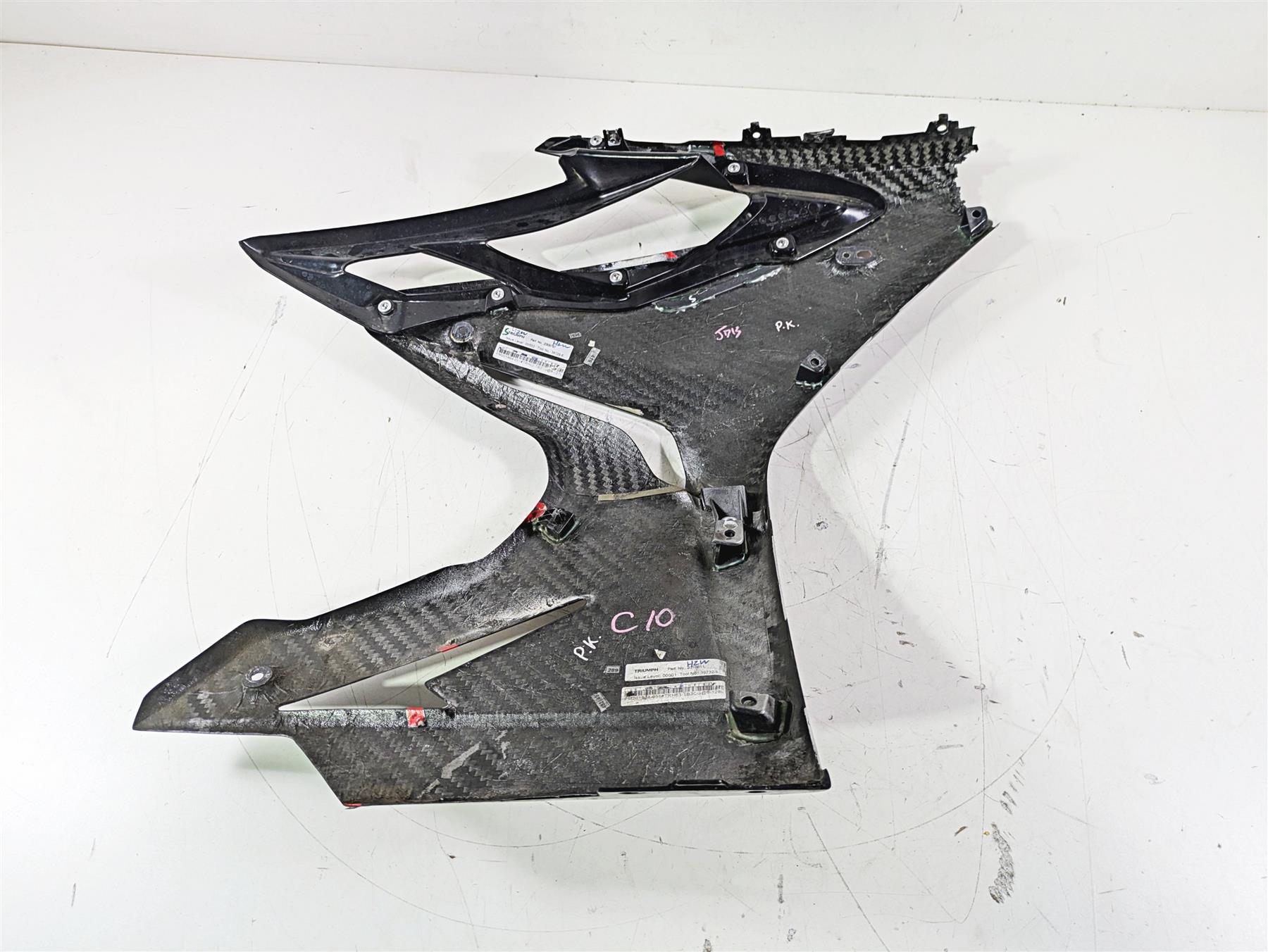 2020 Triumph Daytona 765 Moto2 Left Side Carbon Cover Fairing -Broken T2309797 {{ shop.shopifyCountryName }} - Mototech271