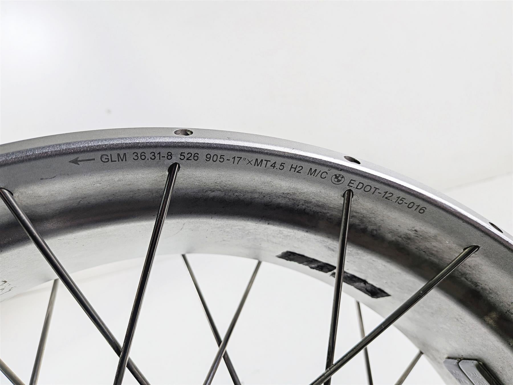 2016 BMW R1200 GS K50 17x4.5 Spoke Rear Wheel Rim 36318526651 36318526904 {{ shop.shopifyCountryName }} - Mototech271