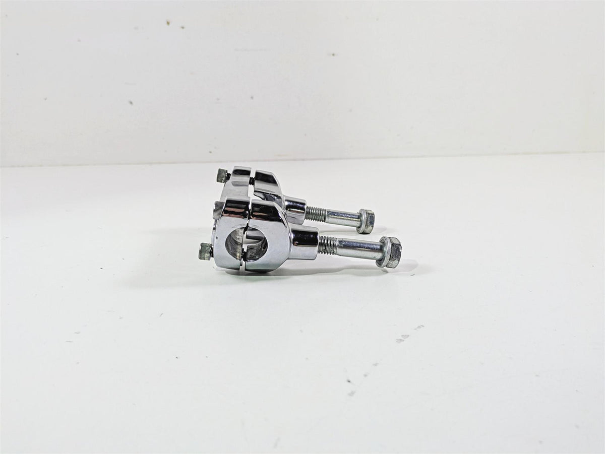 2016 Harley FXDF Dyna Fat Bob Handlebar Riser Holder Clamps Chrome 56568-86 {{ shop.shopifyCountryName }} - Mototech271