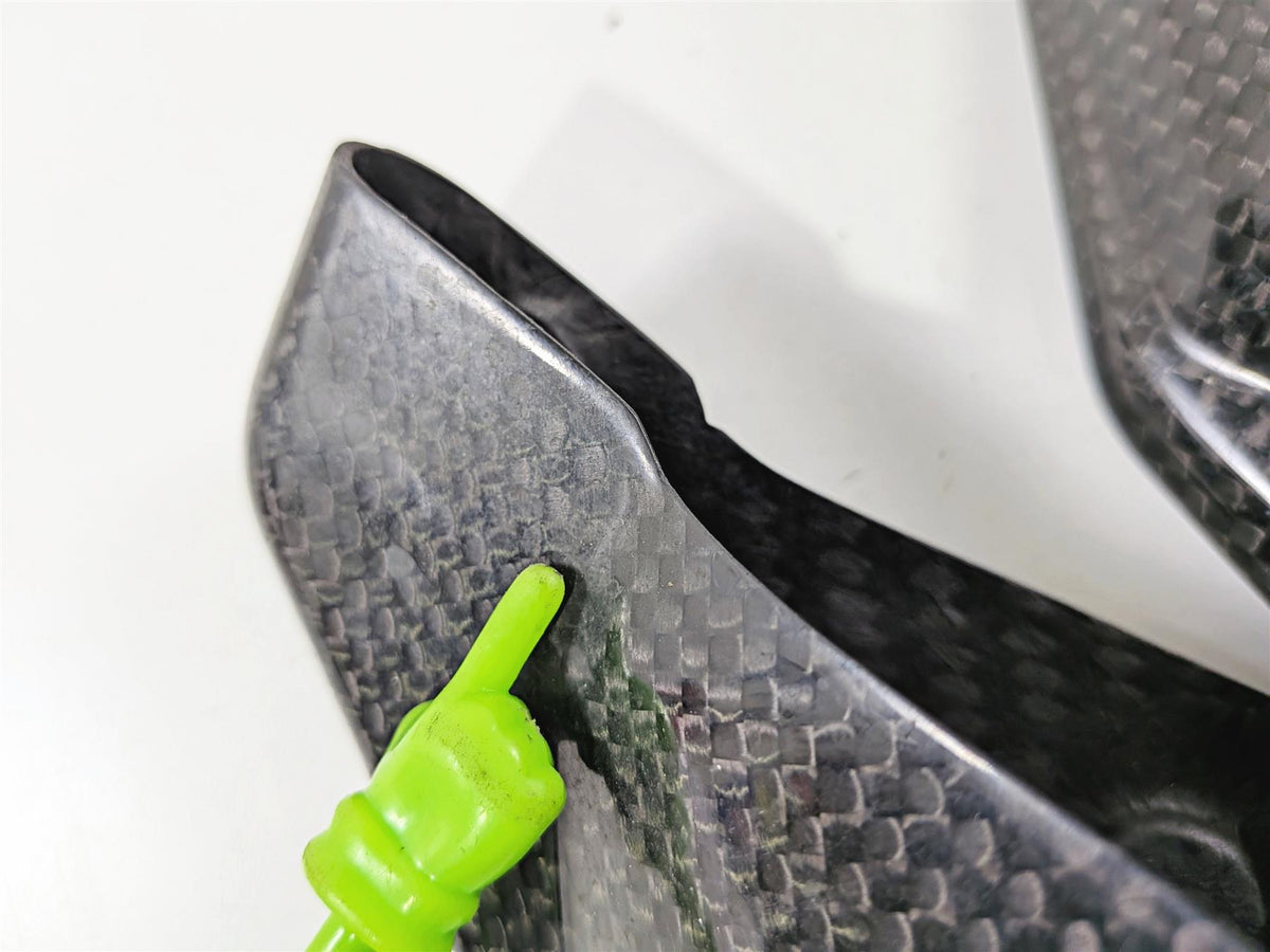 2009 Ducati Hypermotard 1100 S Lower Carbon Fiber Fork Guard Cover Set 46012811-Mototech271