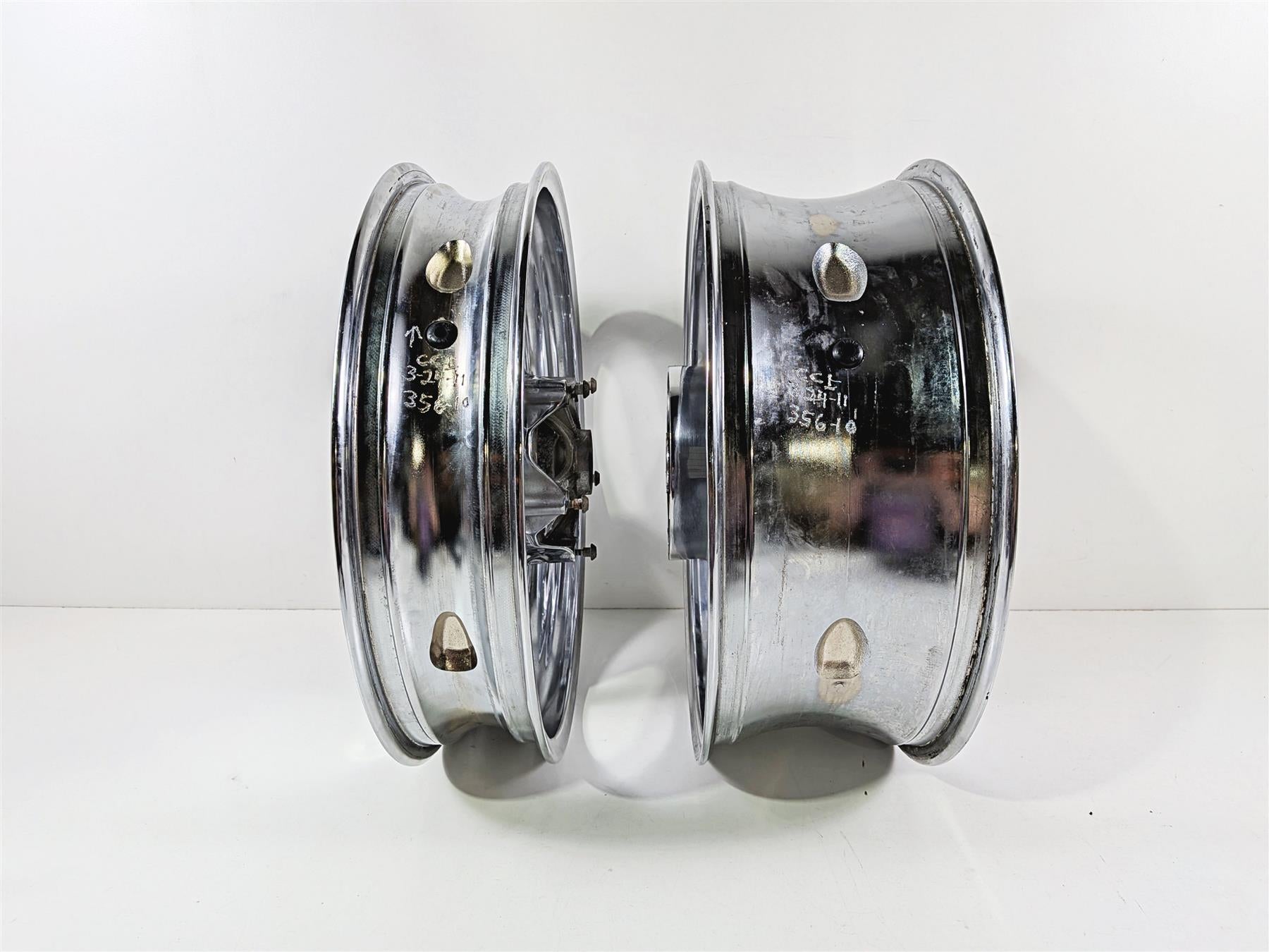 2008 Yamaha YZF R1 RN19 Front Rear Chrome Wheel Rim Set -READ 5VY-25168-00 {{ shop.shopifyCountryName }} - Mototech271