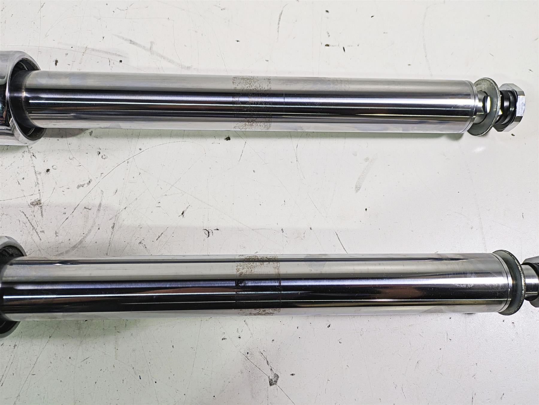 2005 Harley Softail FLSTFSE CVO Fat Boy Straight Chrome Front Fork Set 46310-05 {{ shop.shopifyCountryName }} - Mototech271