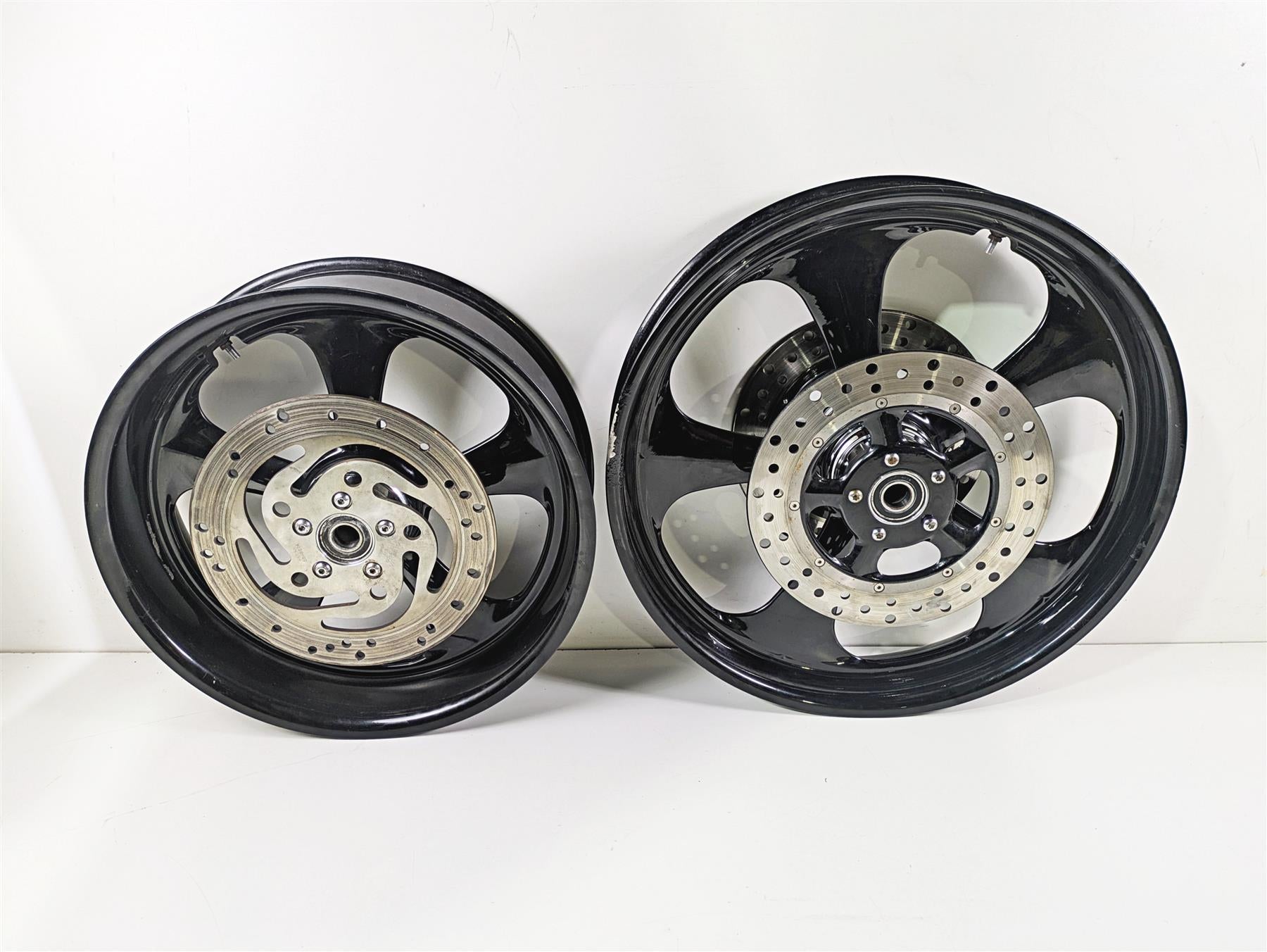02-07 Harley Touring Custom Black Wheel Rim Set 18x5.5 21x3.5