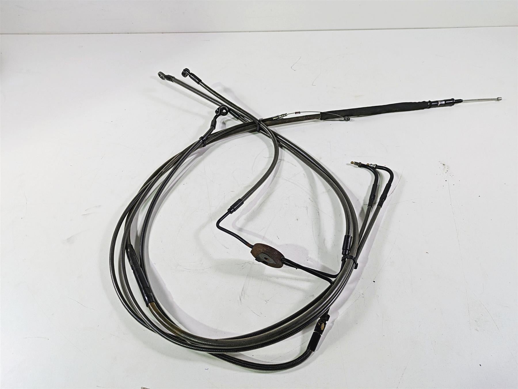 2014 Harley FXDL Dyna Low Rider Aftermarket Long Clutch Cable & Brake Line Set {{ shop.shopifyCountryName }} - Mototech271