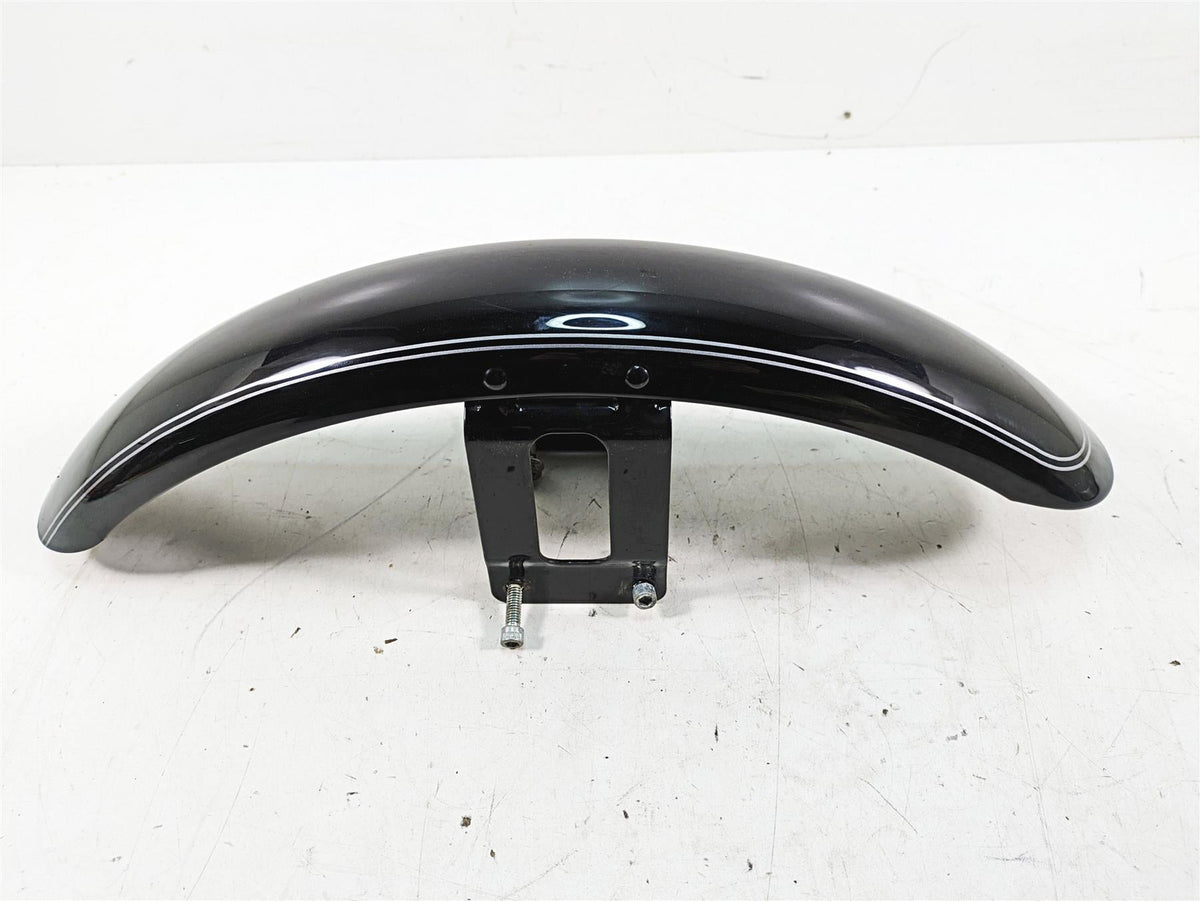 2007 Harley Sportster XL1200 C Front Fender Vivid Black Silver Stripe 58998-83 {{ shop.shopifyCountryName }} - Mototech271