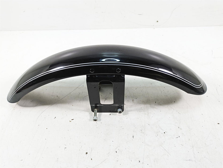 2007 Harley Sportster XL1200 C Front Fender Vivid Black Silver Stripe 58998-83 {{ shop.shopifyCountryName }} - Mototech271