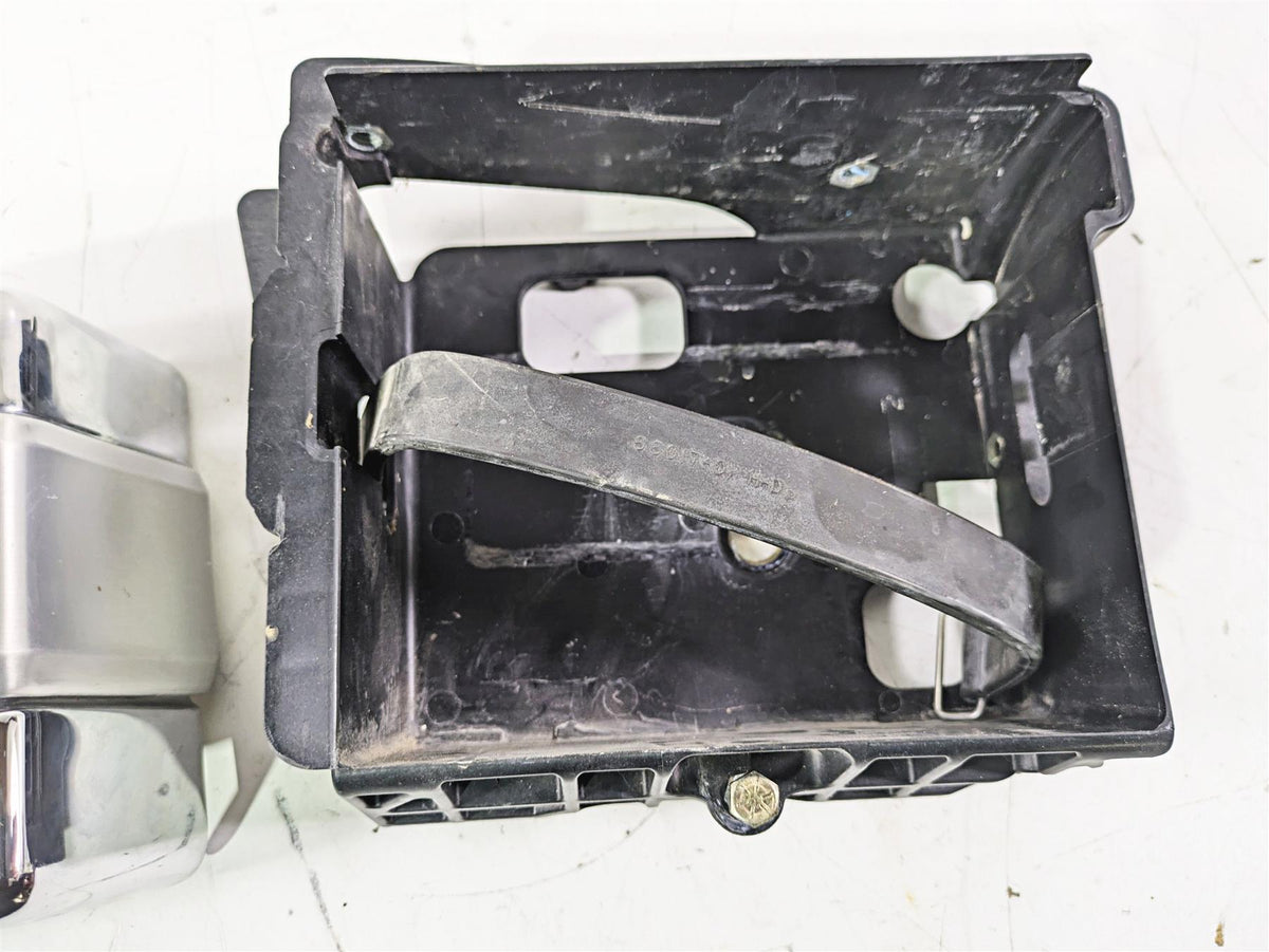 2007 Harley FXDWG Dyna Wide Glide Right Battery Tray & Chrome Cover 66375-06 {{ shop.shopifyCountryName }} - Mototech271
