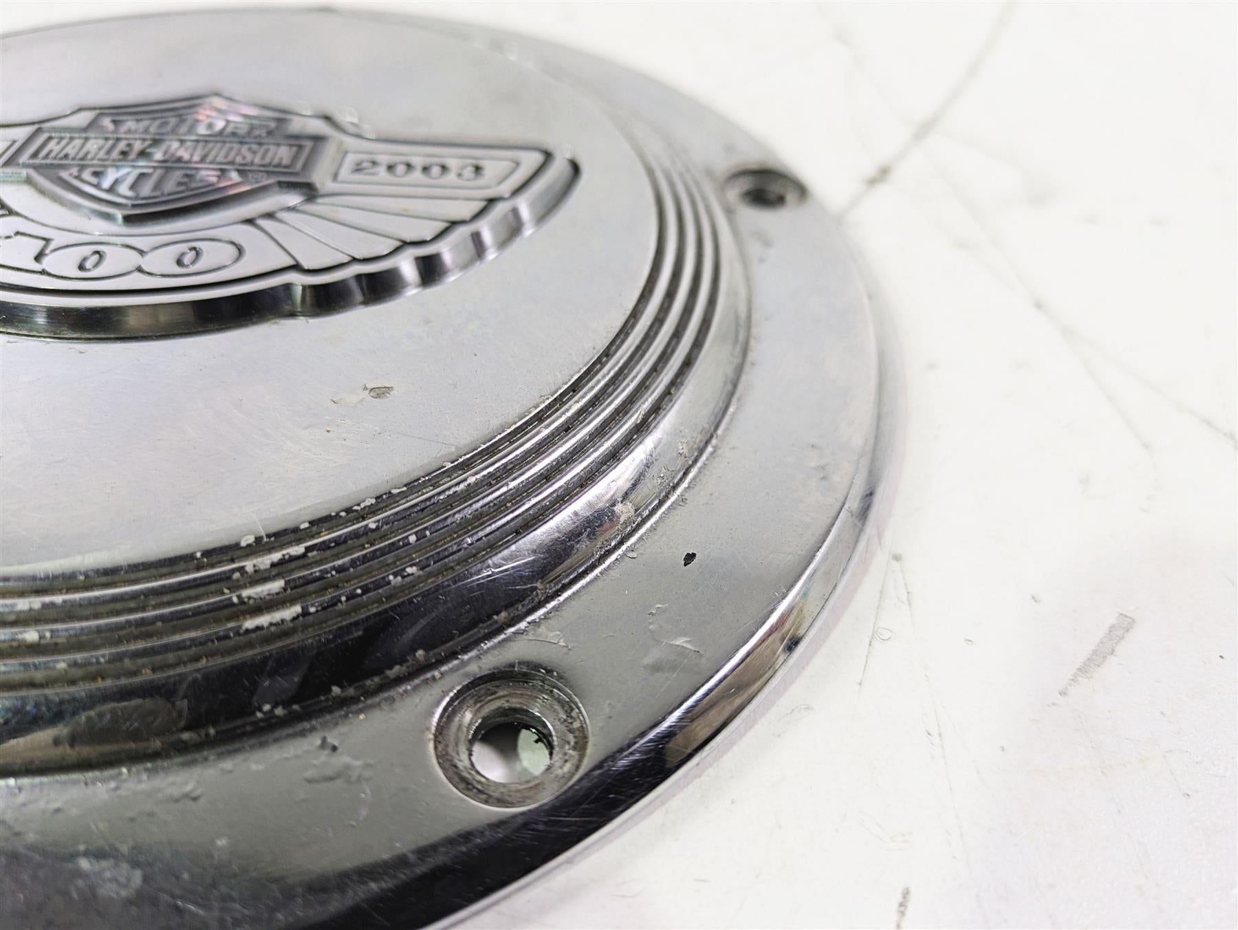 2003 Harley Touring FLHTCUI E-Glide 100th Chrome Derby Cover 25001-03 {{ shop.shopifyCountryName }} - Mototech271