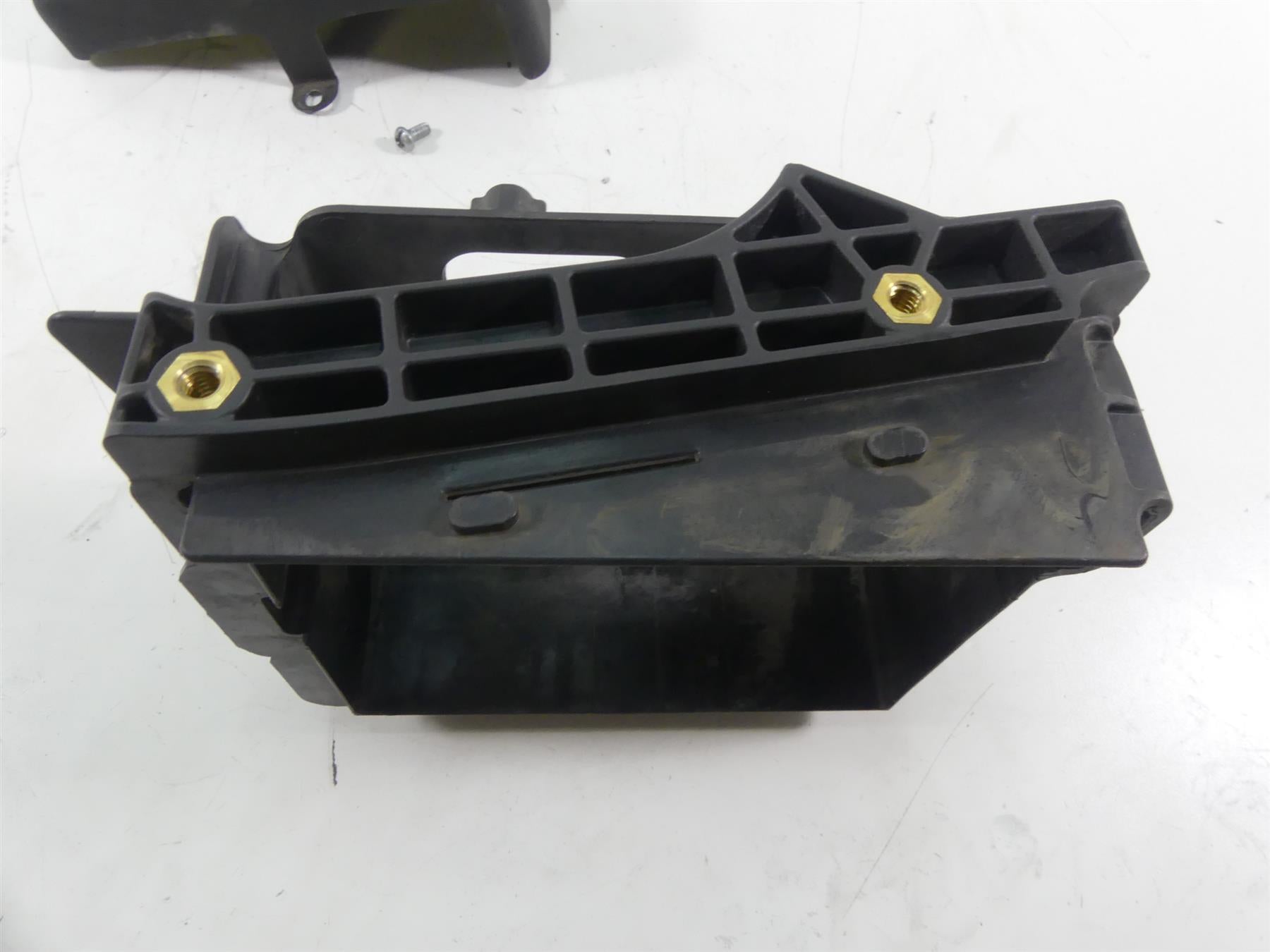 2009 Harley FXDF Dyna Fat Bob Battery Tray Holder Stay Bracket & Cover 70379-06B {{ shop.shopifyCountryName }} - Mototech271