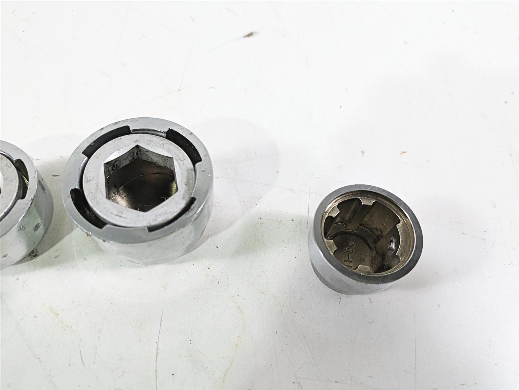 2003 Harley Dyna FXDL Low Rider 100TH Front Rear Chrome Axle Nut Cover Set {{ shop.shopifyCountryName }} - Mototech271