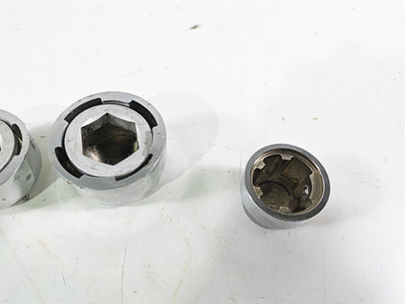 2003 Harley Dyna FXDL Low Rider 100TH Front Rear Chrome Axle Nut Cover Set {{ shop.shopifyCountryName }} - Mototech271