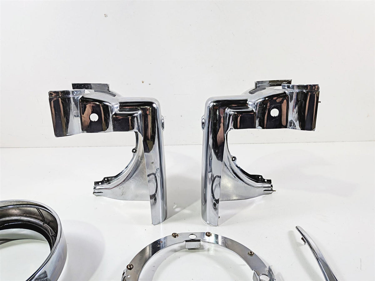 Harley Touring Aftermarket Chrome Road King Headlight Cover Nacelle Set {{ shop.shopifyCountryName }} - Mototech271