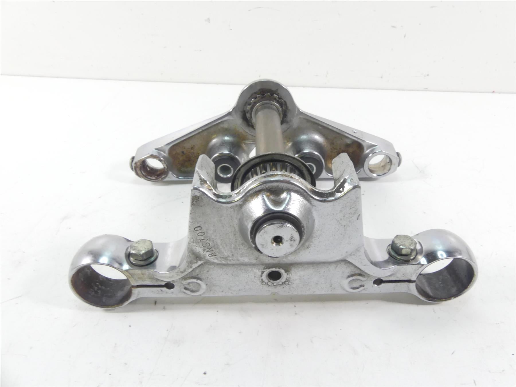 2008 Harley Softail FXSTB Night Train 41mm Chrome Triple Tree Set 45640-00A {{ shop.shopifyCountryName }} - Mototech271
