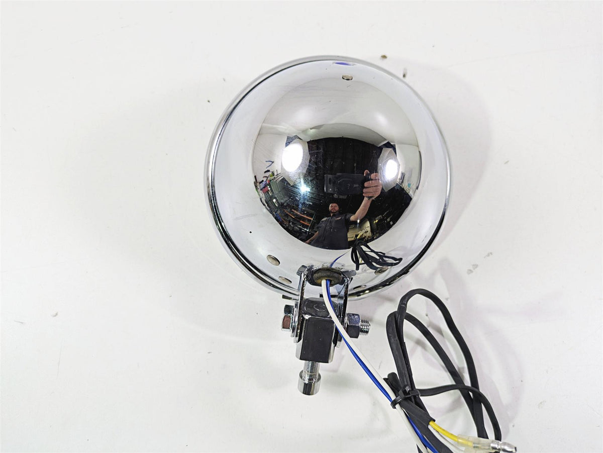 2008 Ultima Motorcycles Fat Bastard Round Chrome Headlight & Mount {{ shop.shopifyCountryName }} - Mototech271