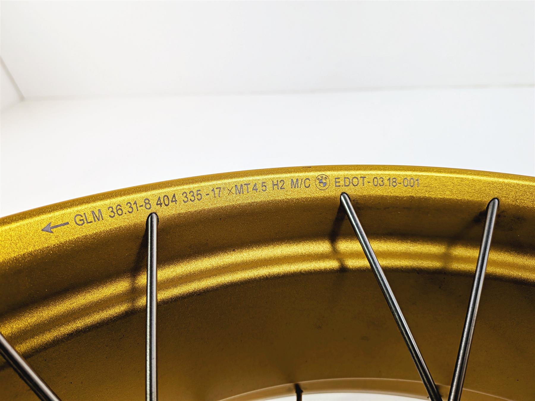 2019 BMW R1250GS K50 Straight Gold Rear Spoke Wheel Rim 17x4.5 36318404333 {{ shop.shopifyCountryName }} - Mototech271