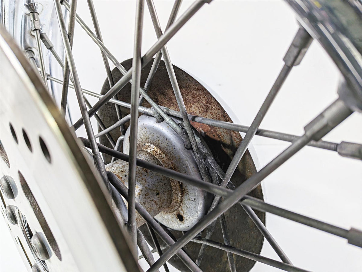 1996 Harley FLSTC Softail Heritage Front Wheel Rim Rotor & Cover 16x3 43005-86 {{ shop.shopifyCountryName }} - Mototech271