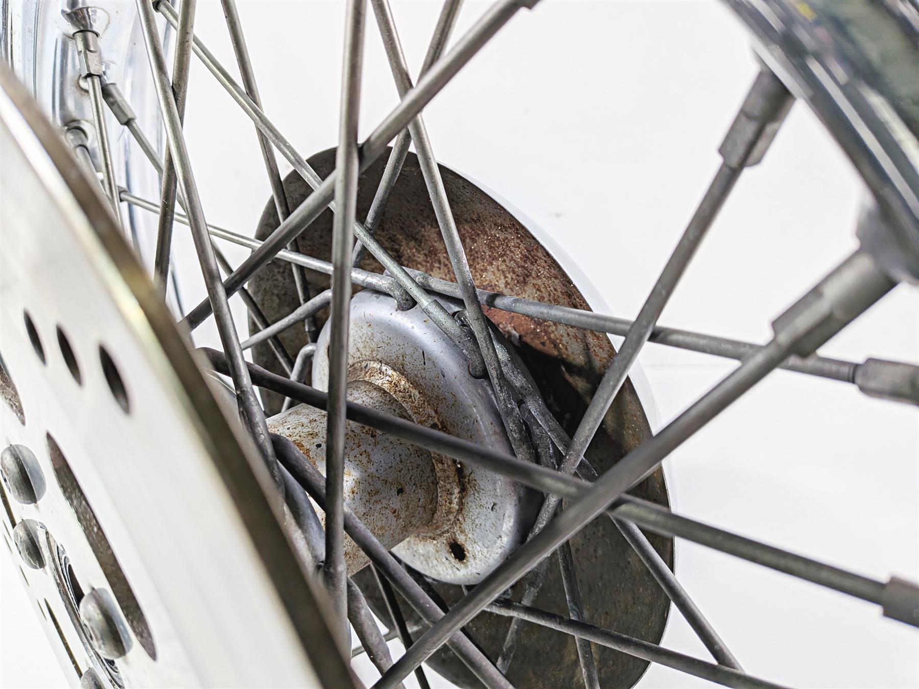 1996 Harley FLSTC Softail Heritage Front Wheel Rim Rotor & Cover 16x3 43005-86 {{ shop.shopifyCountryName }} - Mototech271