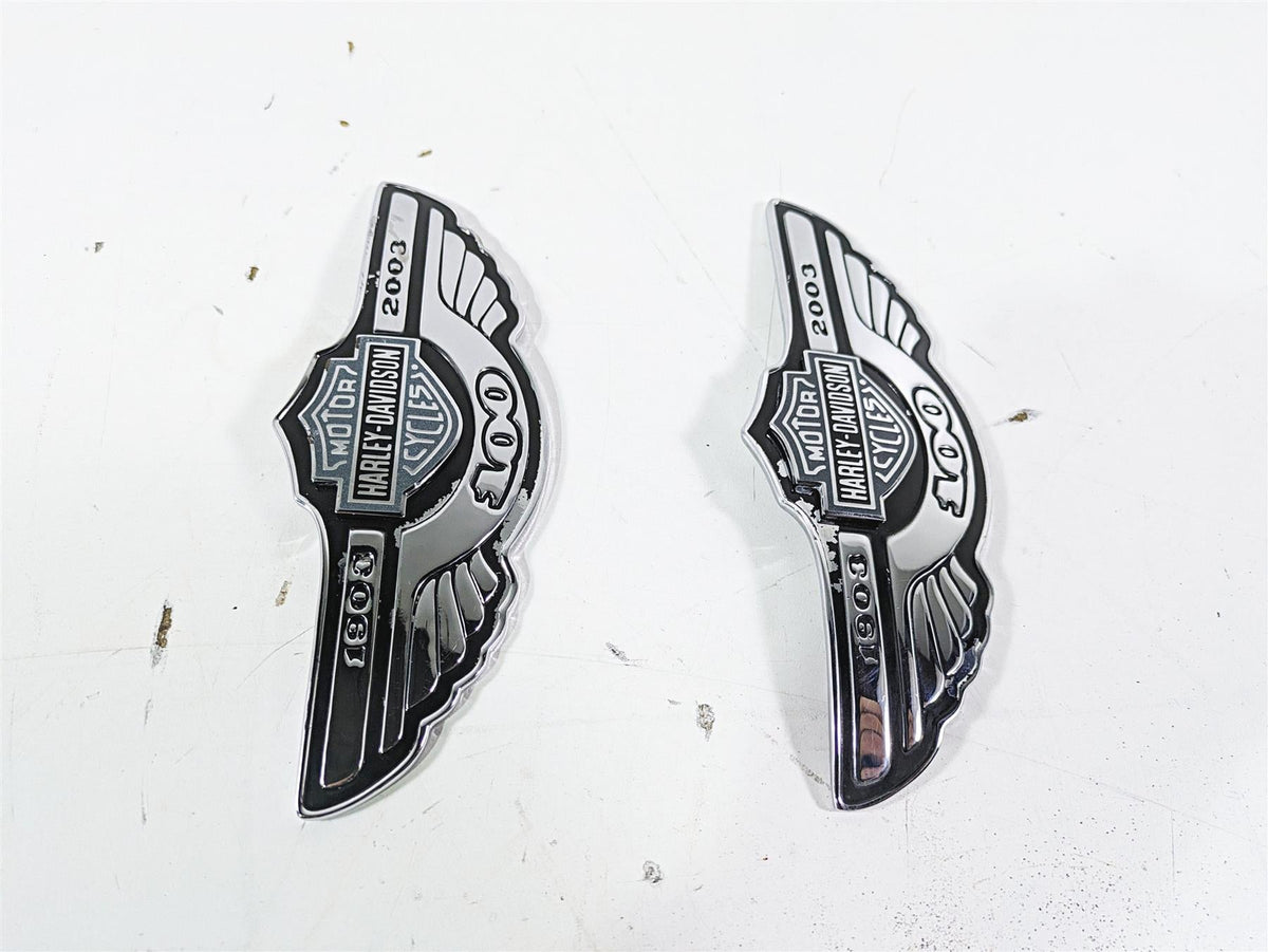 2003 Harley Dyna FXDL Low Rider 100TH Tank Emblems Badges 62230-03A 62231-03A {{ shop.shopifyCountryName }} - Mototech271