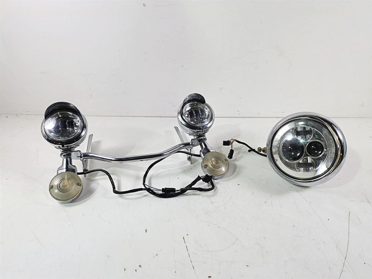 2008 Harley FLSTC 105TH Softail Heritage Led Headlight Spot Light Set 69748-05B {{ shop.shopifyCountryName }} - Mototech271