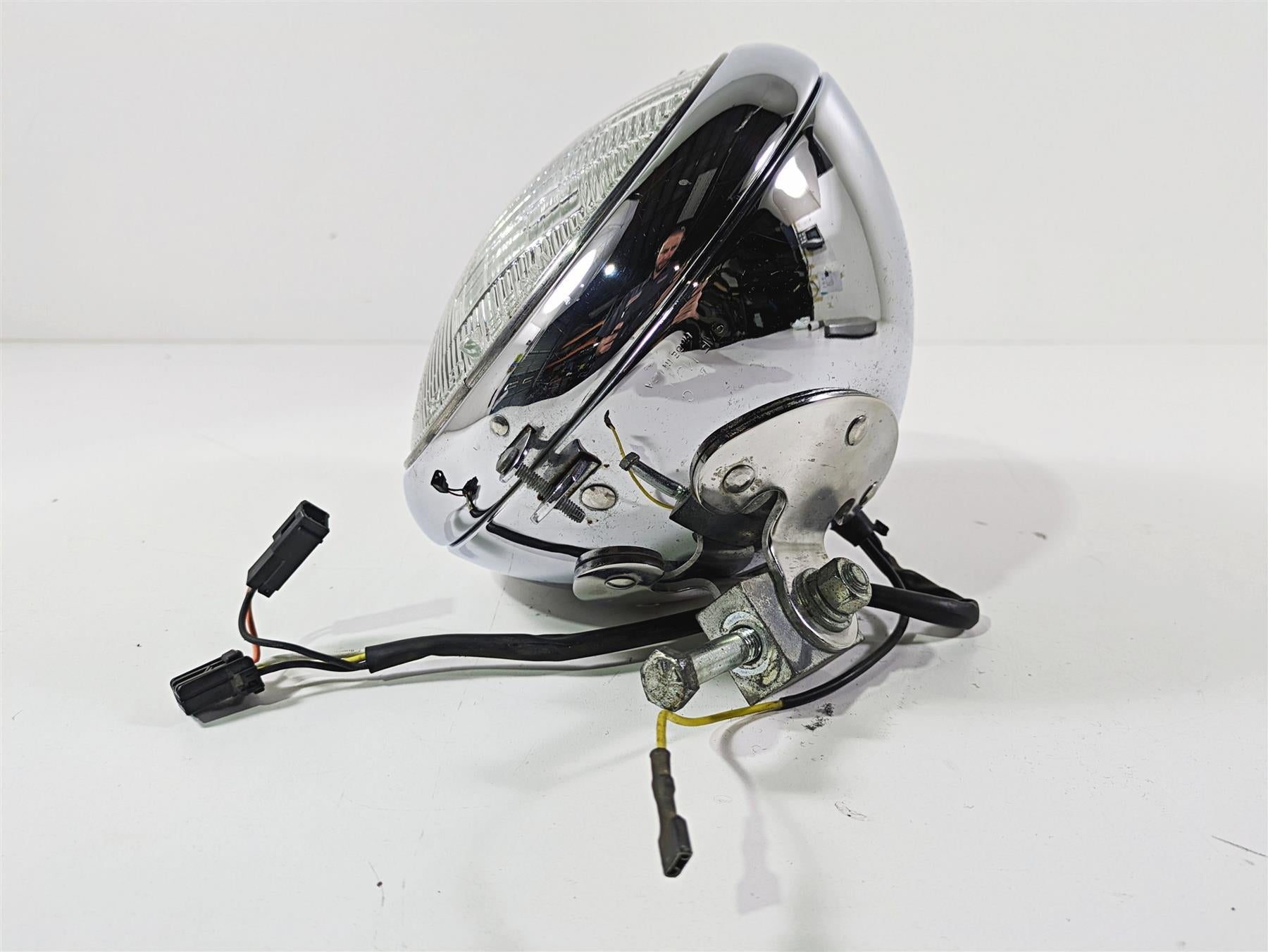 2003 Harley FLSTC Softail Heritage 100th 7" Chrome Headlight Lamp 67903-00 {{ shop.shopifyCountryName }} - Mototech271