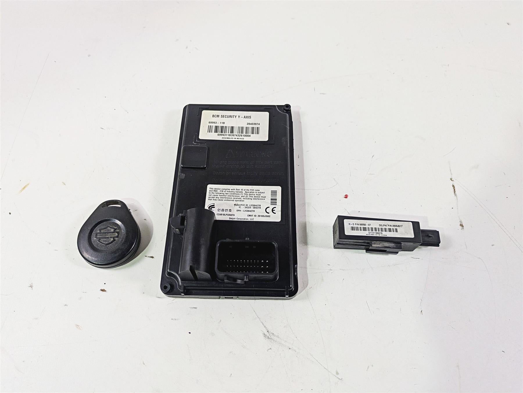 2014 Harley FLS Softail Slim Bcm Security Module Y-Axis + Key Fob Set 69993-11B