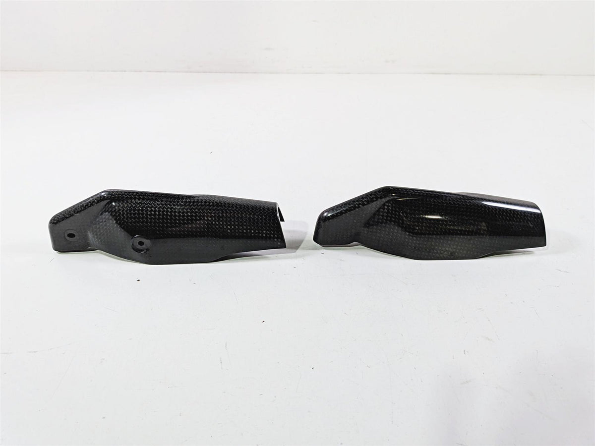 2009 Ducati Hypermotard 1100 S Lower Carbon Fiber Fork Guard Cover Set 46012811-Mototech271
