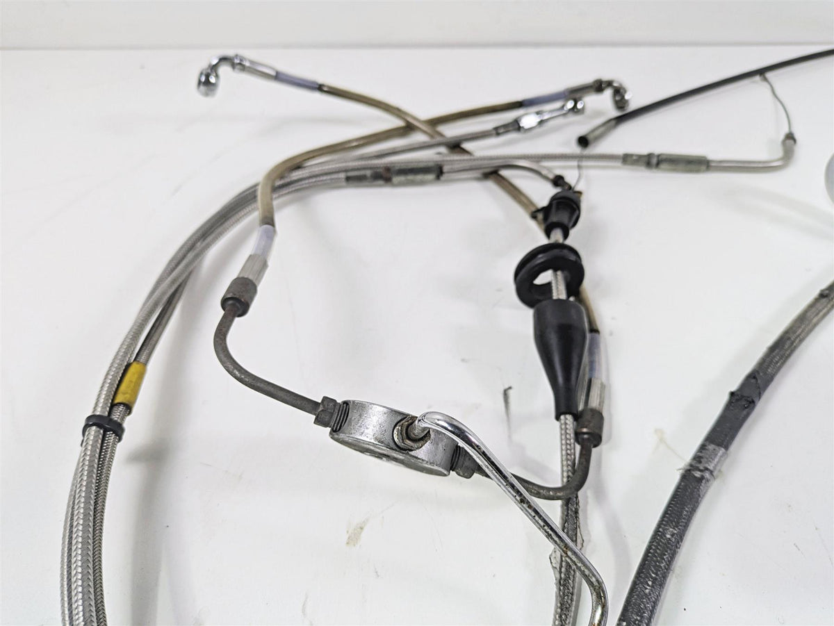 2001 Harley Touring FLHX Street Glide Brake Line Throttle Body Cable & Clutch Line 14" Tall Bars {{ shop.shopifyCountryName }} - Mototech271