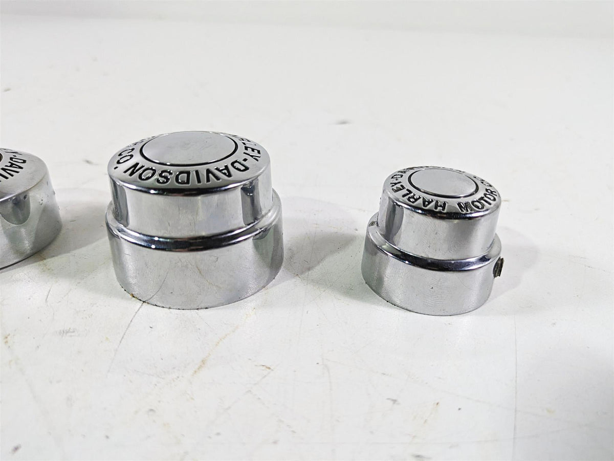 2003 Harley Dyna FXDL Low Rider 100TH Front Rear Chrome Axle Nut Cover Set {{ shop.shopifyCountryName }} - Mototech271