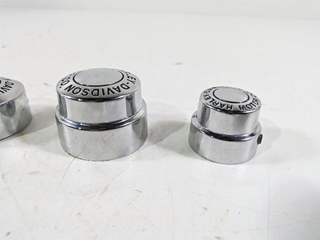 2003 Harley Dyna FXDL Low Rider 100TH Front Rear Chrome Axle Nut Cover Set {{ shop.shopifyCountryName }} - Mototech271