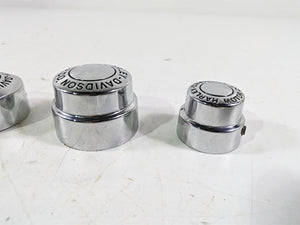 2003 Harley Dyna FXDL Low Rider 100TH Front Rear Chrome Axle Nut Cover Set | Mototech271