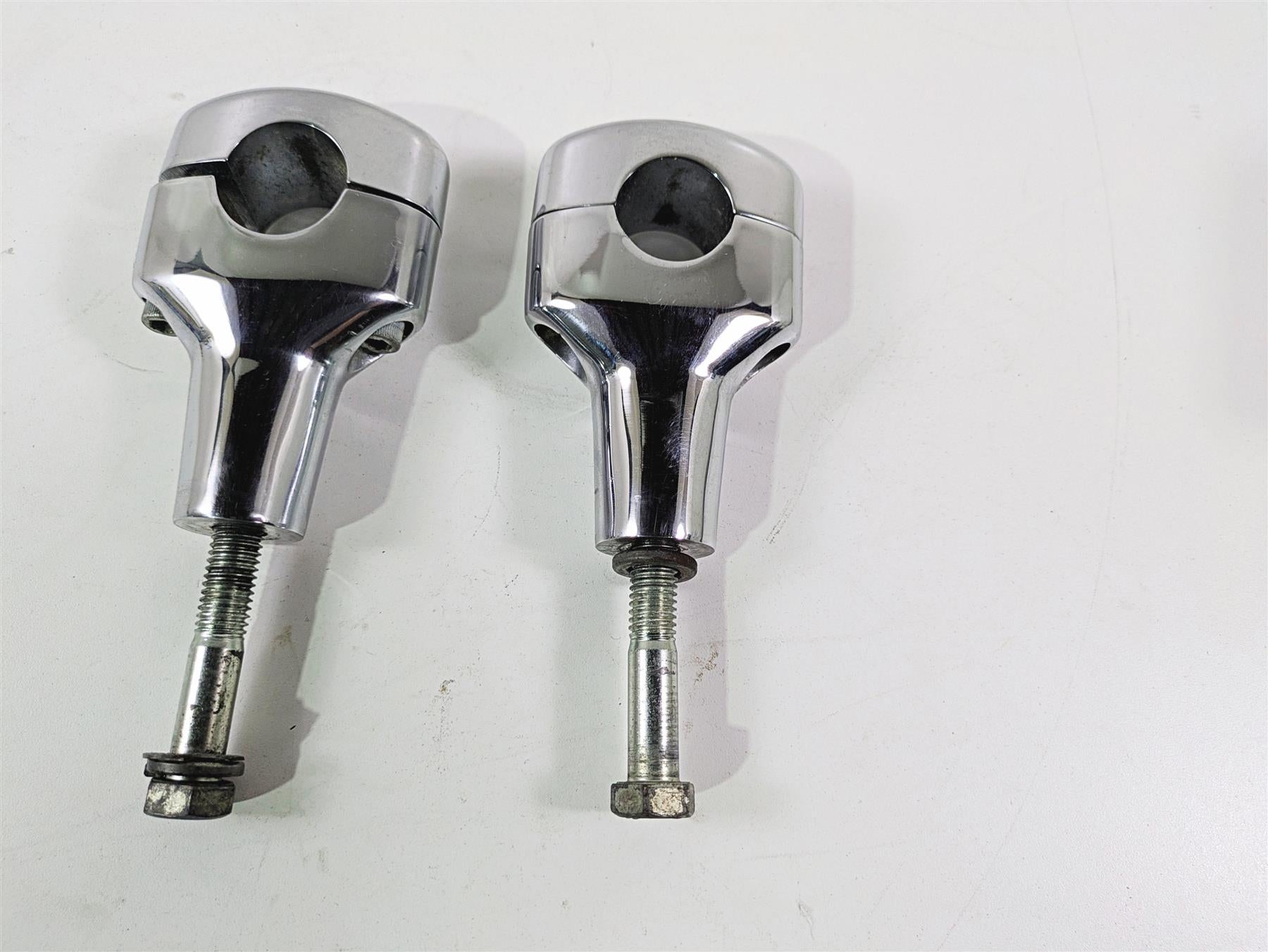 2008 Harley FXCWC Softail Rocker Oem Chrome Fat Bar 3.6" Riser Set 56916-07 {{ shop.shopifyCountryName }} - Mototech271