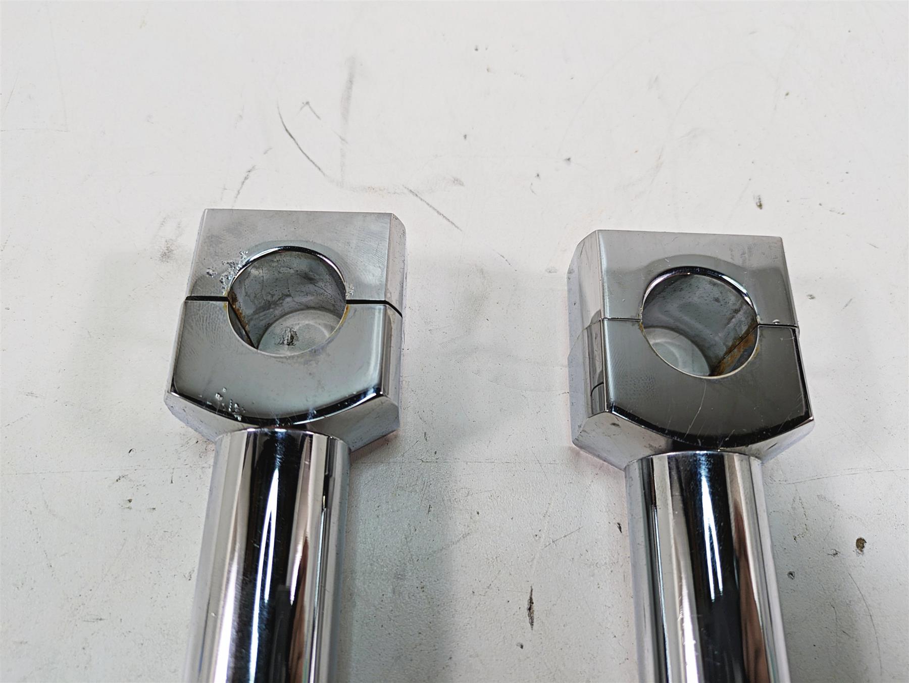 1999 Harley Dyna FXDL Low Rider 6" Chrome Handlebar Riser Holder Clamps {{ shop.shopifyCountryName }} - Mototech271