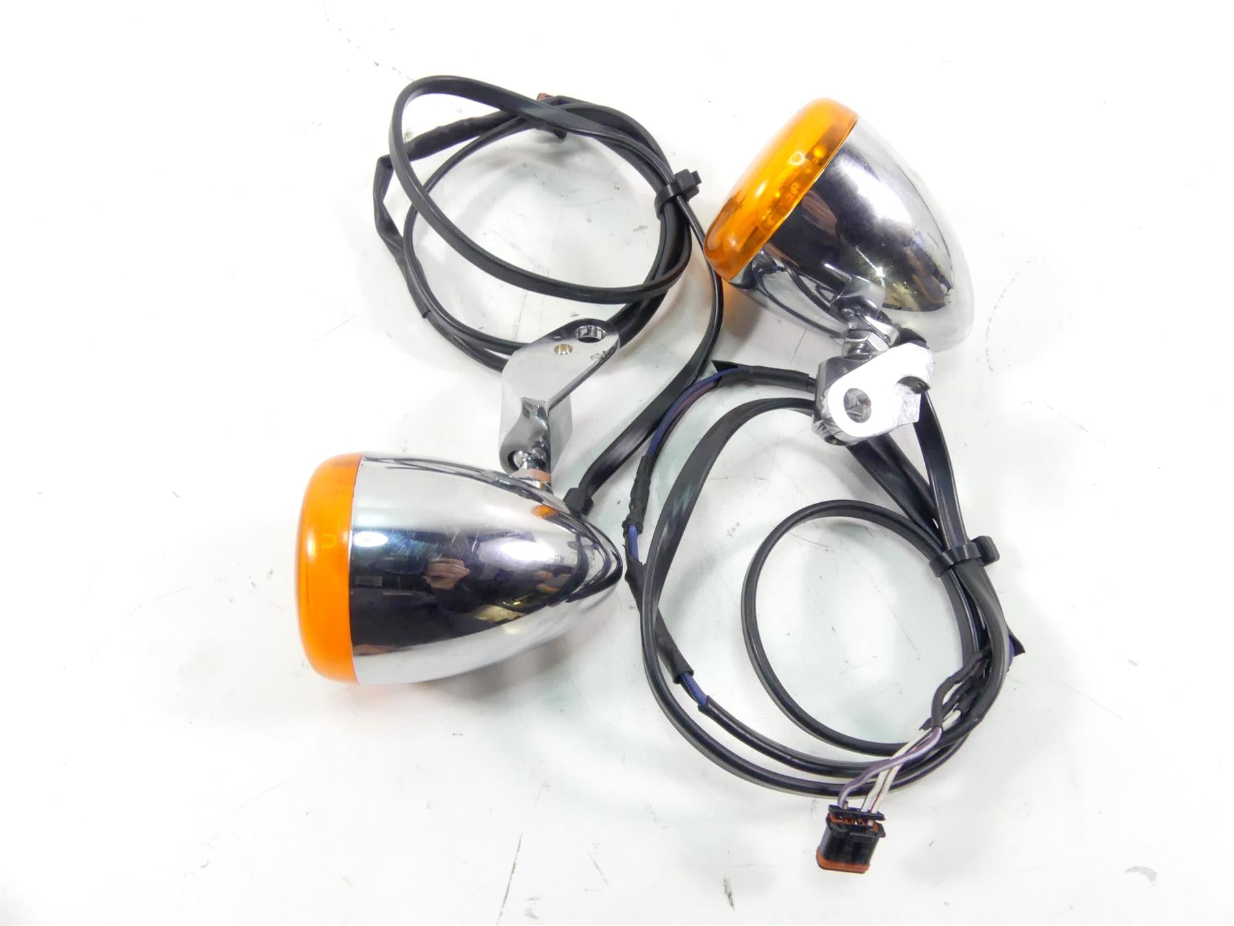 2017 Harley Softail FXSB Breakout Front Chrome Blinker Turn Signal Set 67800520 {{ shop.shopifyCountryName }} - Mototech271