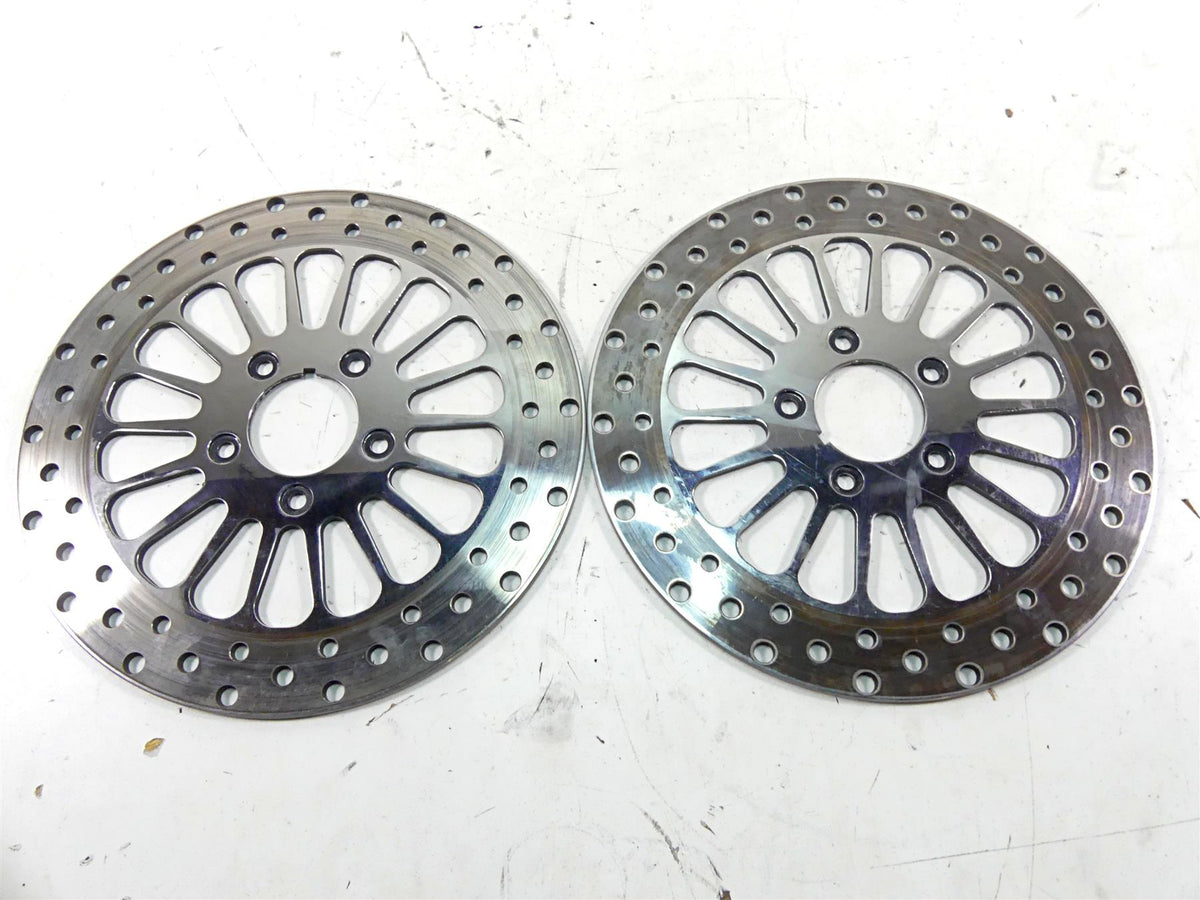 2002 Harley Touring FLHTC Electra Glide Front Chrome Brake Rotor Disc Set {{ shop.shopifyCountryName }} - Mototech271