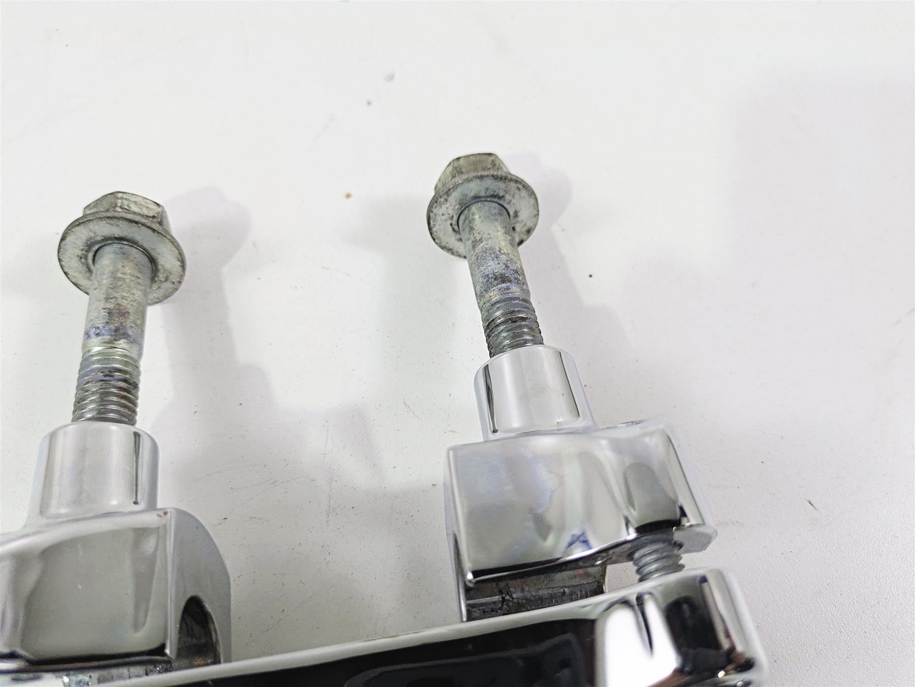 2004 Harley Softail FXSTDI Deuce Chrome Short Handlebar Riser Holder Set {{ shop.shopifyCountryName }} - Mototech271