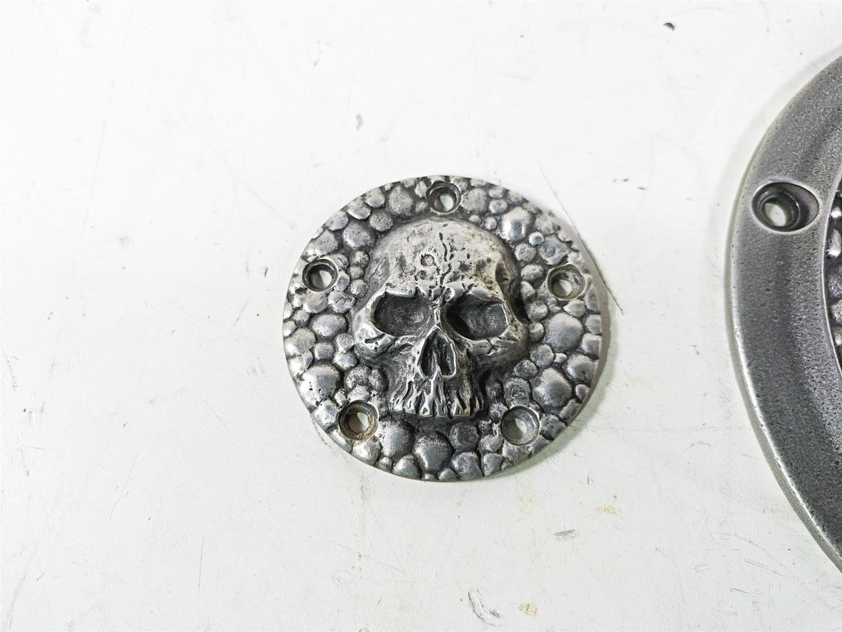 Harley Davidson Twin Cam Skull Seven Deadly Sins Aged Aluminum Derby & Cam Cover {{ shop.shopifyCountryName }} - Mototech271