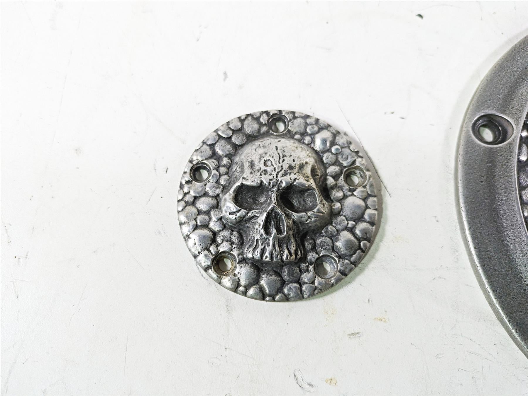 Harley Davidson Twin Cam Skull Seven Deadly Sins Aged Aluminum Derby & Cam Cover {{ shop.shopifyCountryName }} - Mototech271