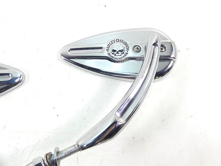 2002 Harley FLSTCI Softail Heritage Willi G Skull Teardrop Mirror Set 91315-04 {{ shop.shopifyCountryName }} - Mototech271