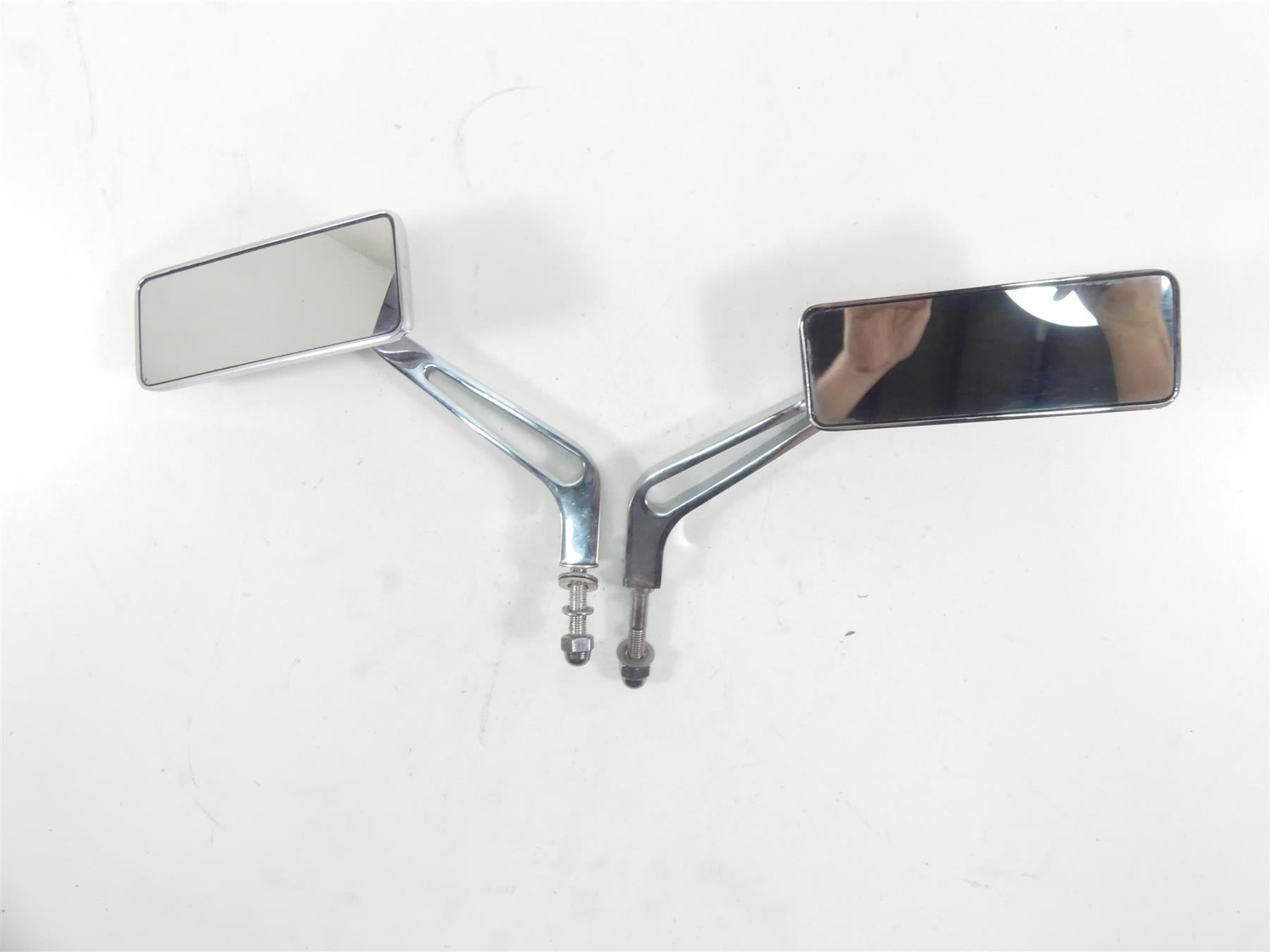 1999 Harley FXSTS Softail Springer Chrome Rectangle Rear View Mirror Billet Set {{ shop.shopifyCountryName }} - Mototech271