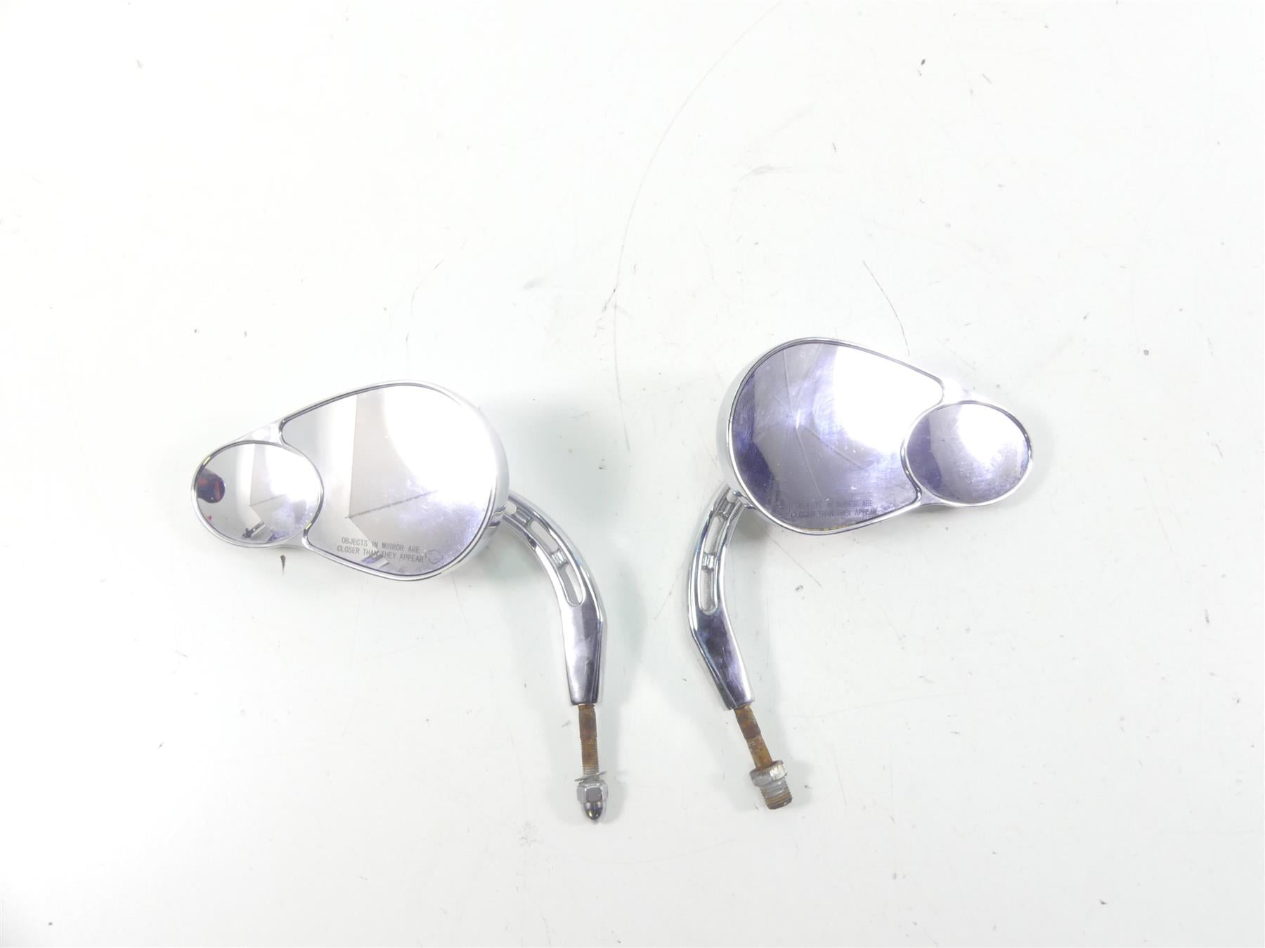 2008 Harley FXCWC Softail Rocker C Split Chrome Rear View Mirrors 91845-03B {{ shop.shopifyCountryName }} - Mototech271
